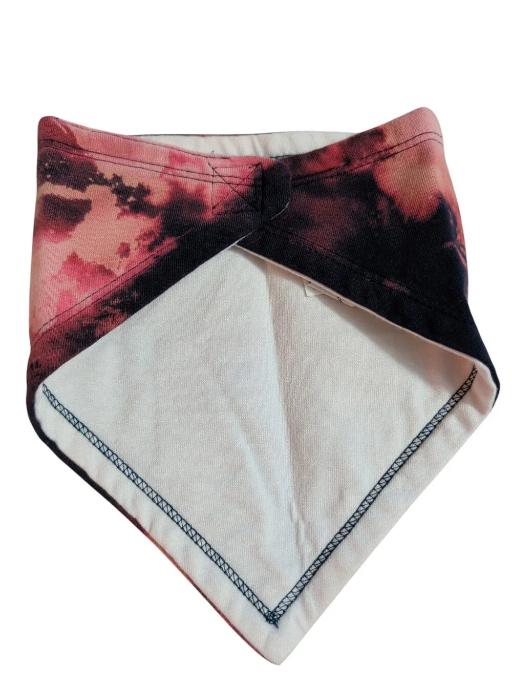 NWOT Tie-Dye Triangle Pet Bandana / Baby Bandaid Bib in Pink & Black
